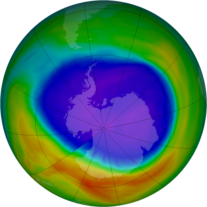 Antarctic ozone map for 23 September 2005